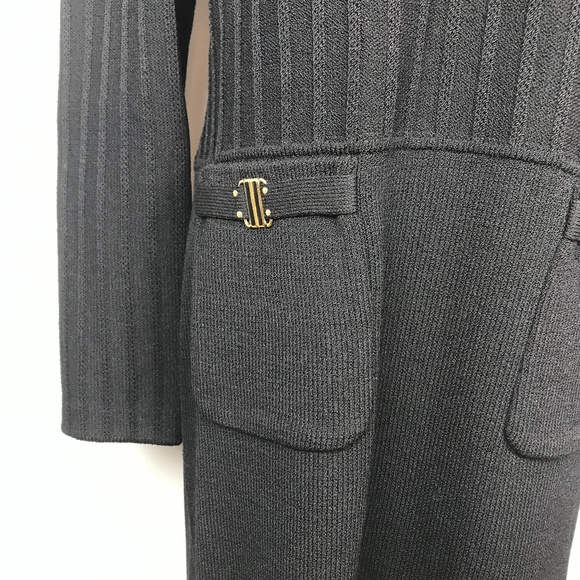St John Collection Long Sleeve Black Sweater Dress - Picture 5 of 7